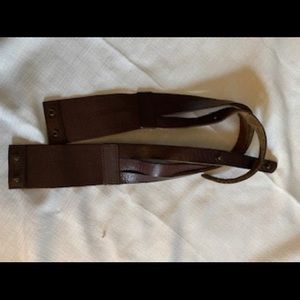 Brown leather cinch belt